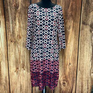 Charter club navy/pink print women’s dress.